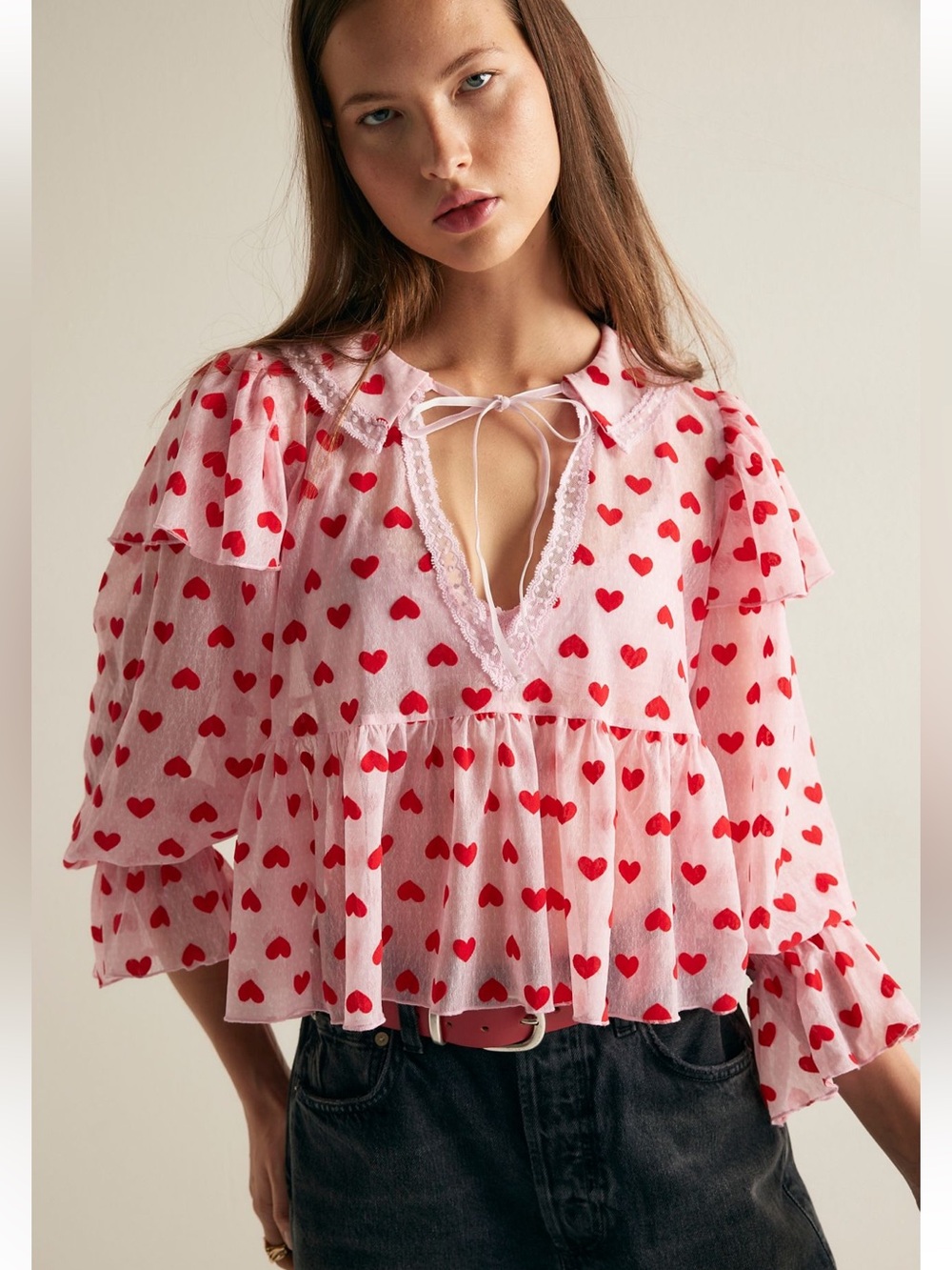 Free People Cordellia Long Sleeve Blouse